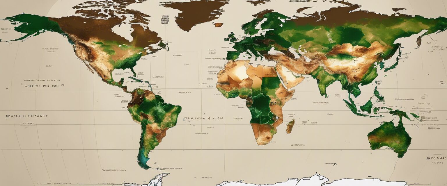 Coffee-growing regions map